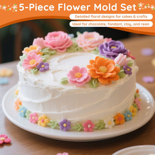 Daisy Flower Silicone Molds, Set of 5 Sizes for Resin, Chocolate, Fondant and Clay - Image 2