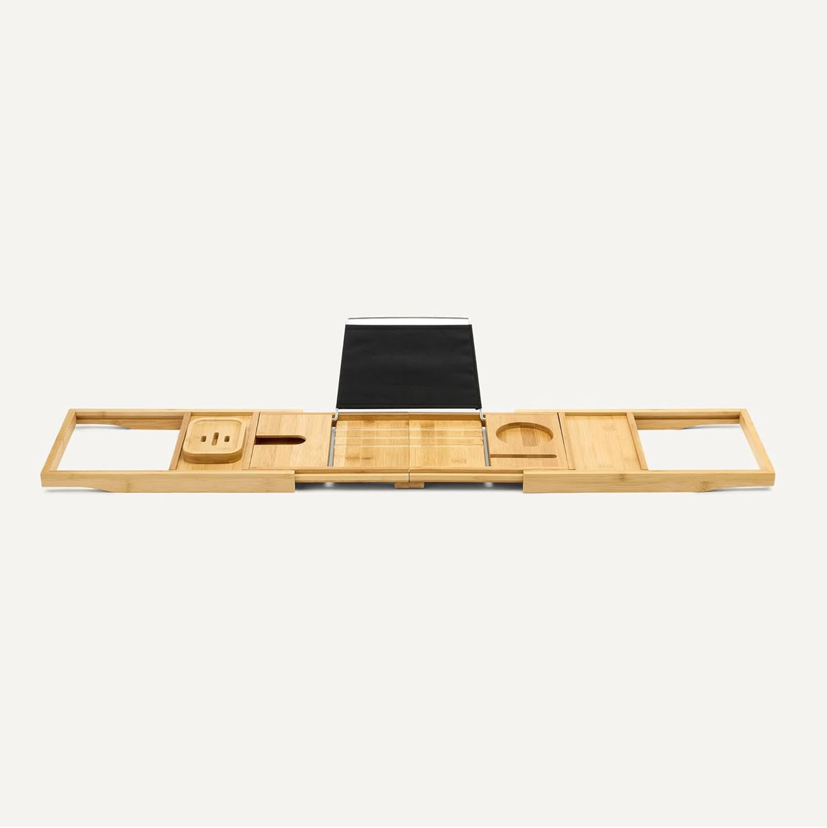 Bamboo Bath Tray Caddy, Expands 29.5 to 43 In to Span Most Bathtubs - Image 3