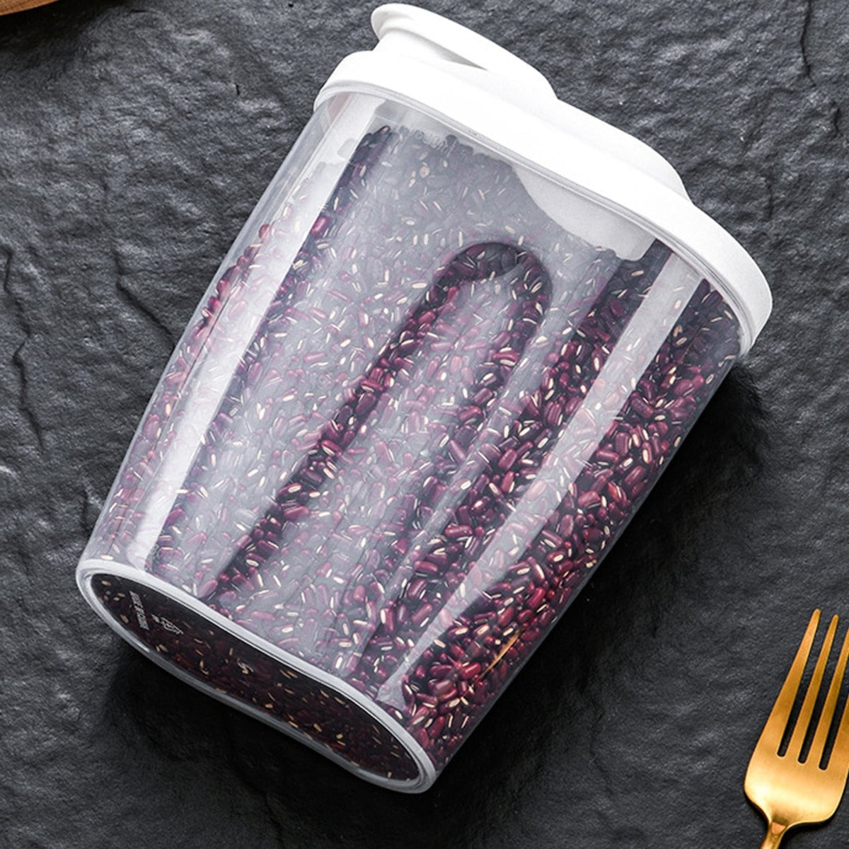 Airtight Dry Food Dispenser with Flip-Top Lid, Clear Pantry Container, 4.7 x 3.3 x 7.7 In - Image 6