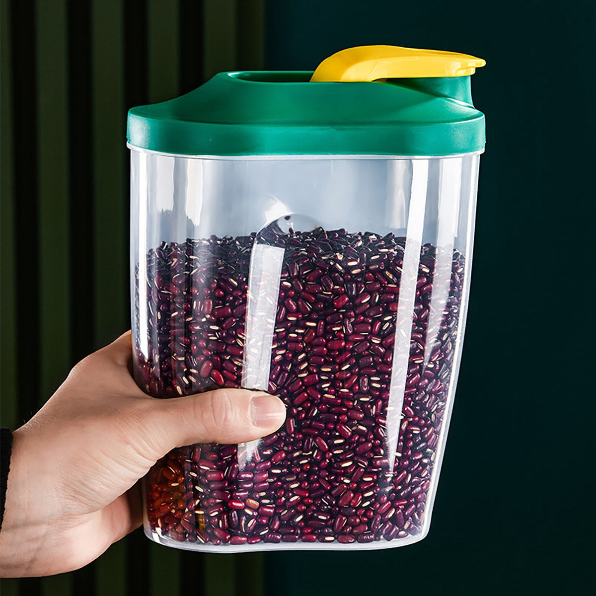Clear Airtight Cereal Jar with Flip Spout Lid, Dry Food Container for Flour and Grains - Image 6