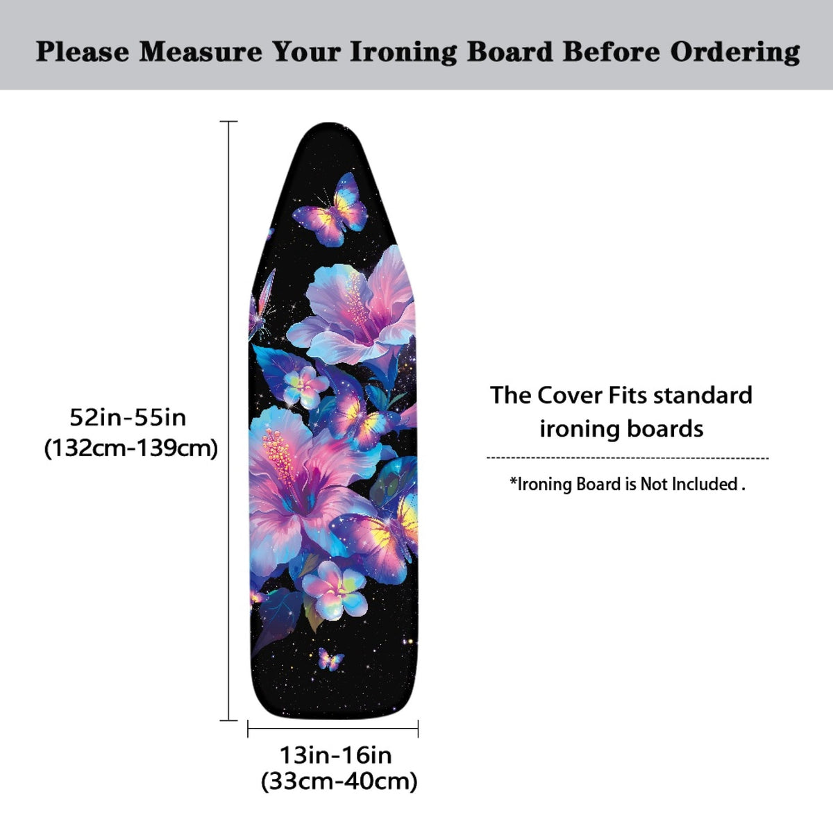 Thick Padded Ironing Board Cover 15 x 54 In, Scorch-Resistant with Elastic Edges, Neon Floral - Image 5