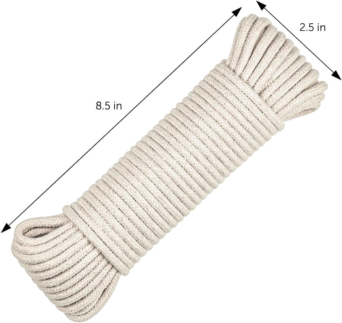 Natural Cotton Twisted Rope, 3/16 In, 4 Rolls of 50 Ft (200 Ft Total) for Clotheslines and Crafts - Image 4