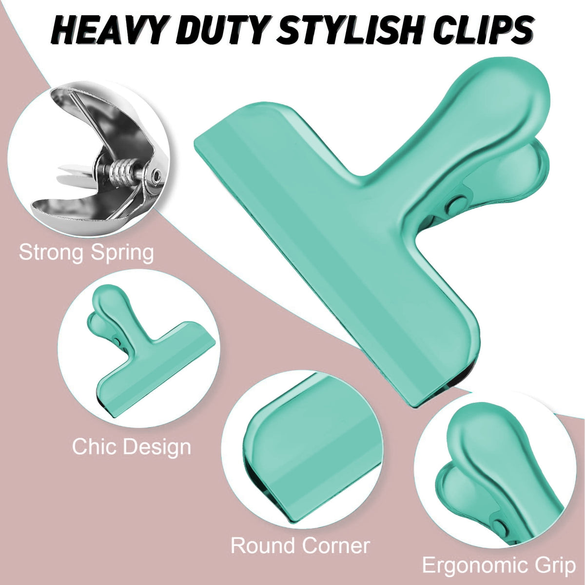 Stainless Steel Bag Clips, 8 Pack in 8 Colors, 3 Inch Heavy Duty Sealing Clips - Image 5