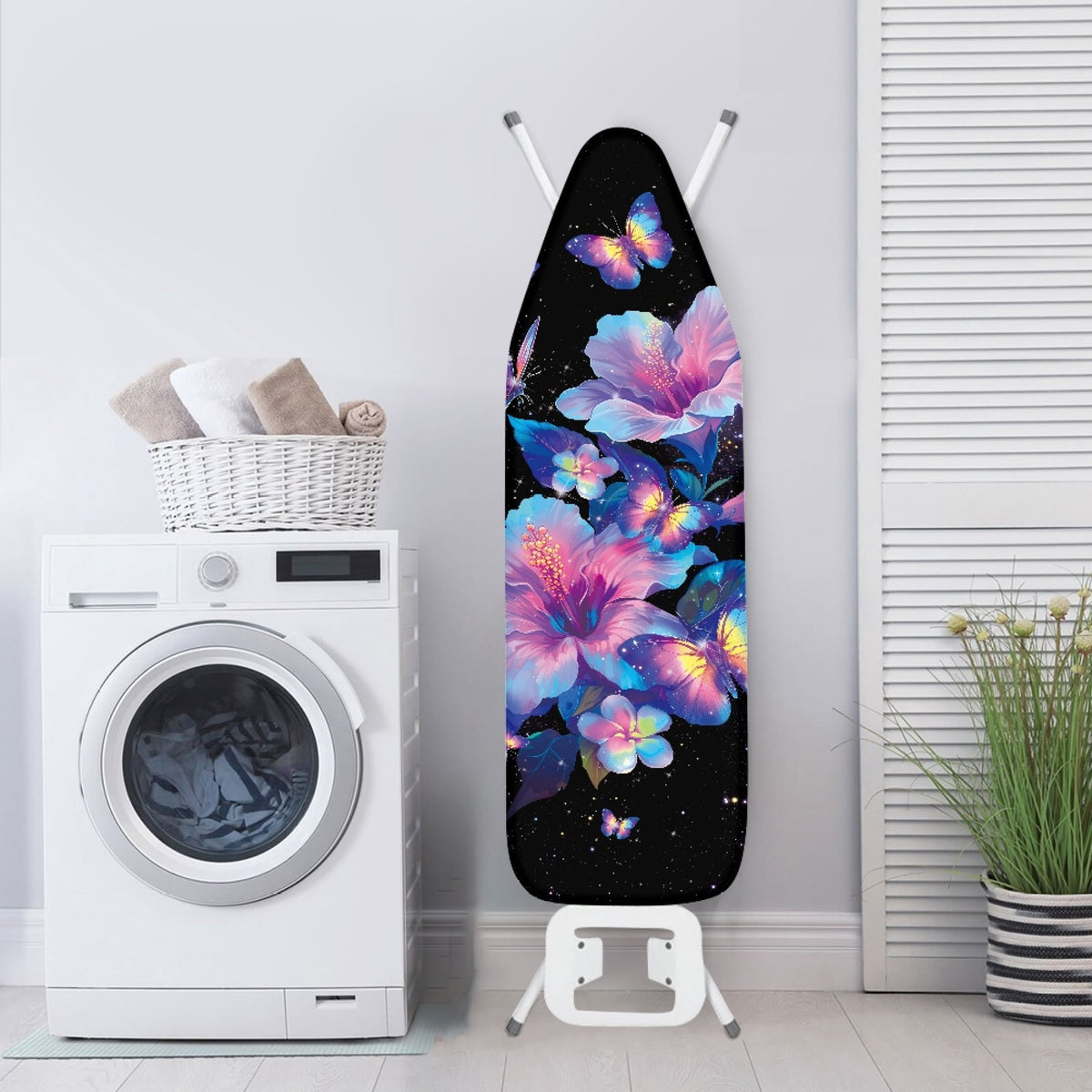 Thick Padded Ironing Board Cover 15 x 54 In, Scorch-Resistant with Elastic Edges, Neon Floral - Image 3