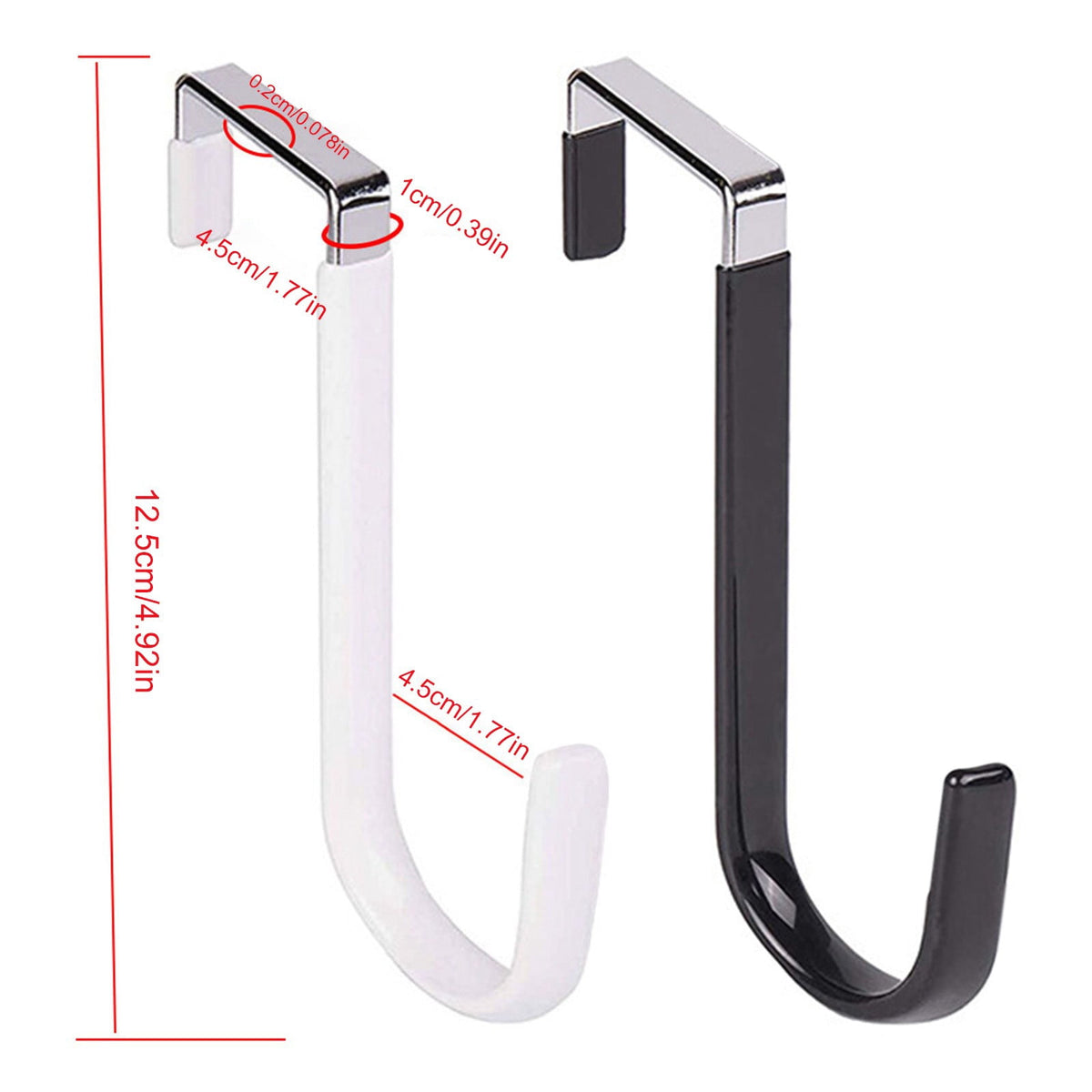 Over-the-Door Hanging Hook with Rubber Padding, Heavy Duty Metal Door Hanger - Image 2