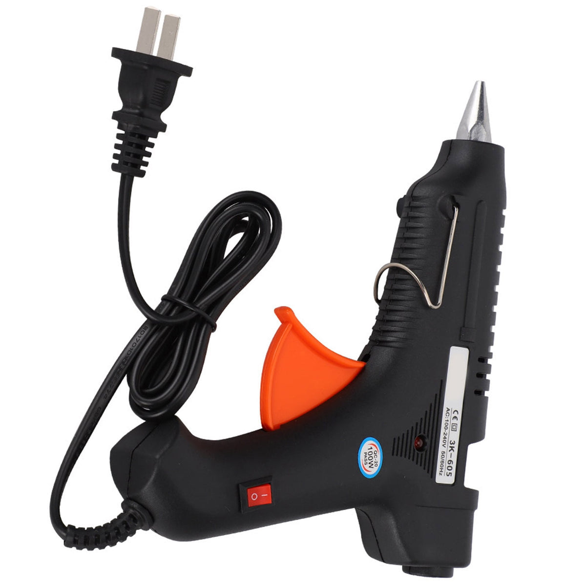 Hot Glue Gun 100W, Fast-Heating Craft Glue Gun with Aluminum Nozzle and LED Indicator, Black - Image 3