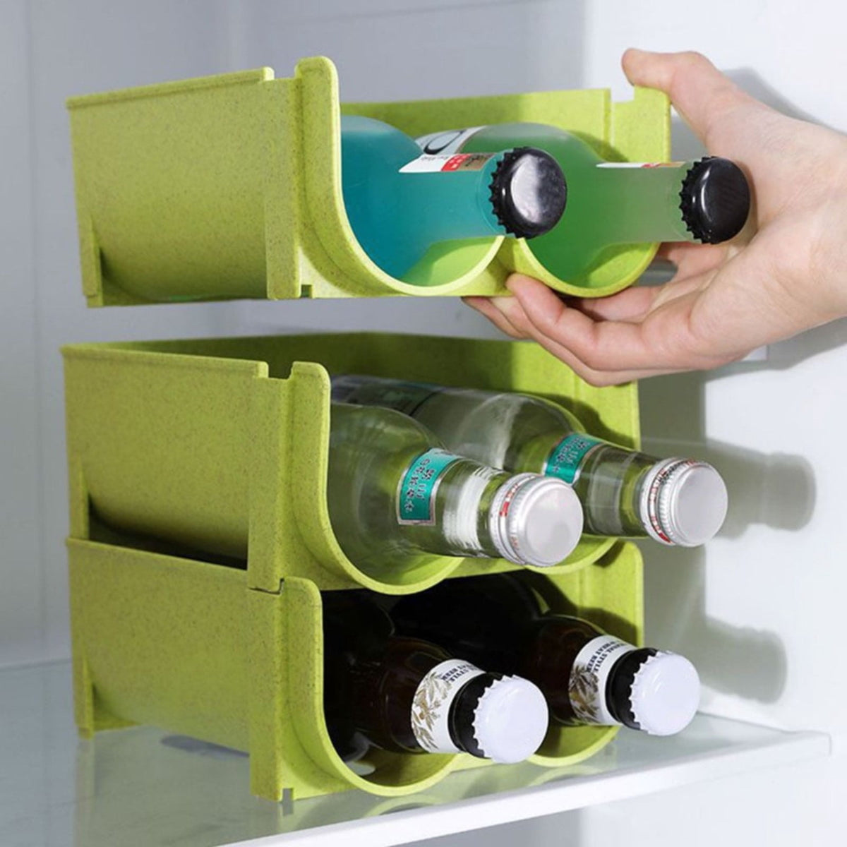 Stackable Plastic Can Rack for Fridge or Pantry, Beverage Storage Organizer - Image 5