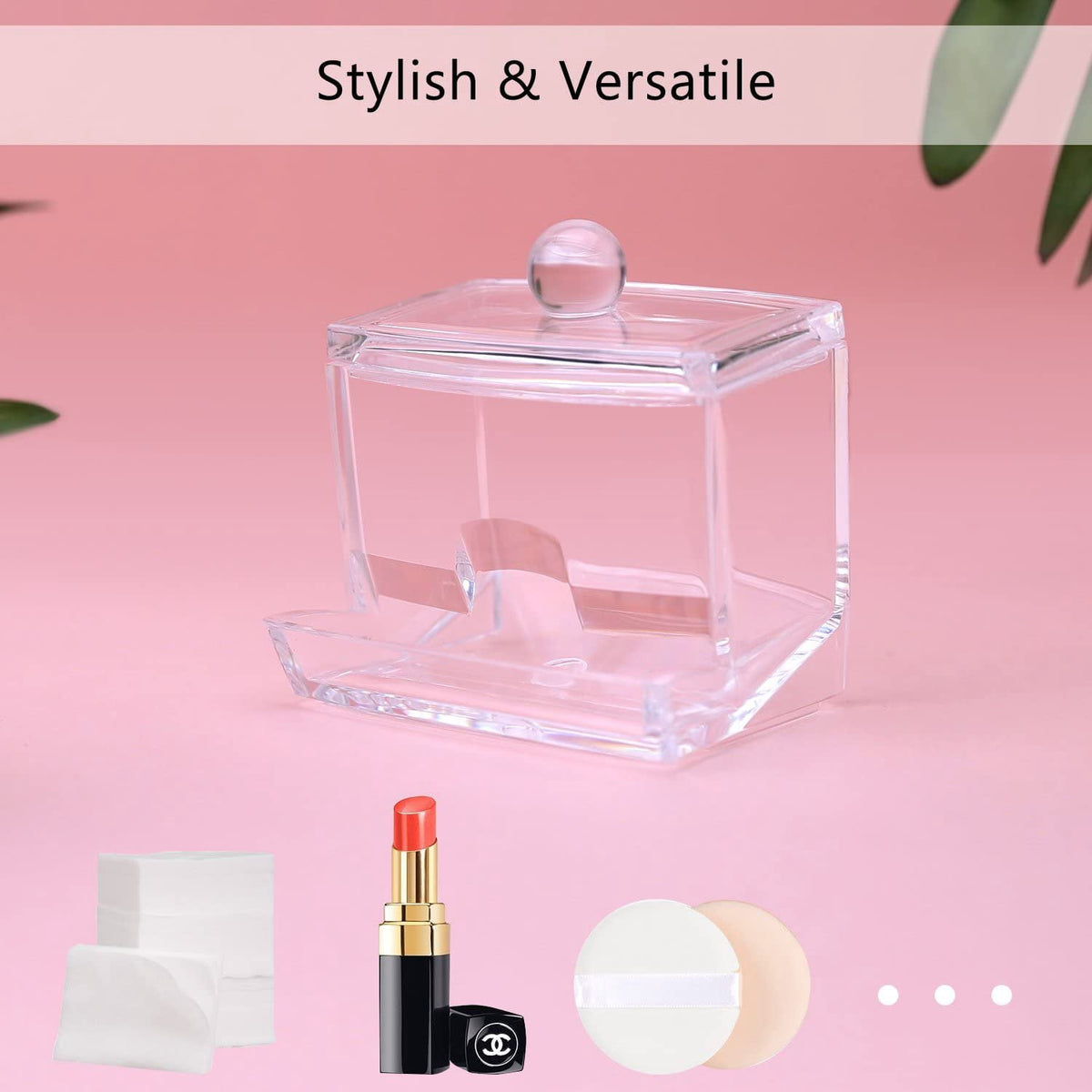 Clear Acrylic Cotton Swab Holder, Square Countertop Canister for Swabs and Toothpicks - Image 5