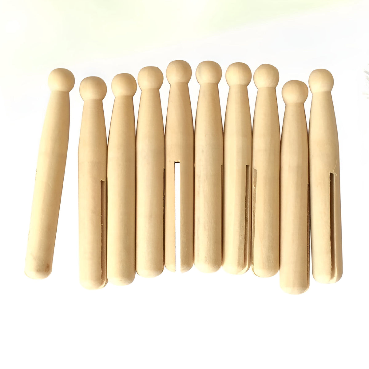 Natural Wooden Clothespins, 10 Pack, for Laundry, Photo Displays and DIY Party Decor - Image 3