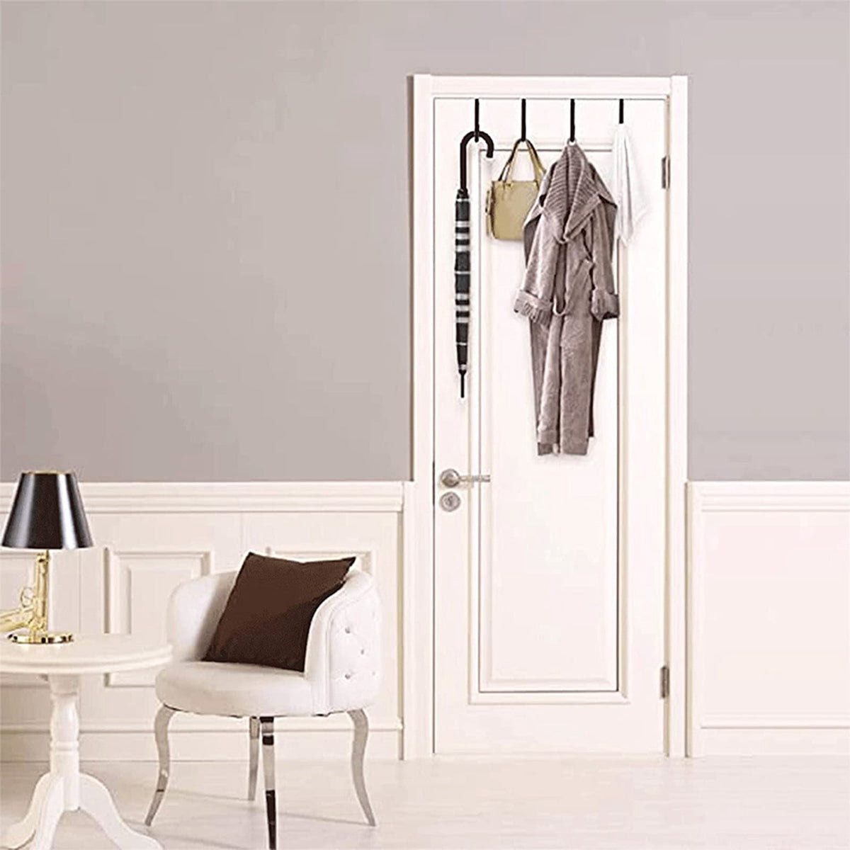 Over-the-Door Hanging Hook with Rubber Padding, Heavy Duty Metal Door Hanger - Image 6