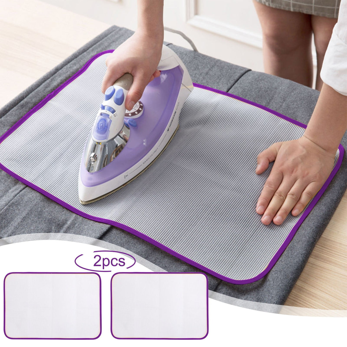Heat-Resistant Mesh Pressing Cloth, 2 Pack, Ironing Protector for Silk, Wool and Delicates - Image 2