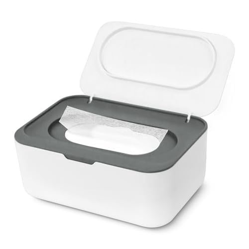 Dryer Sheet Dispenser Box with Lid, Laundry Room Storage Container for Softener Sheets, Gray