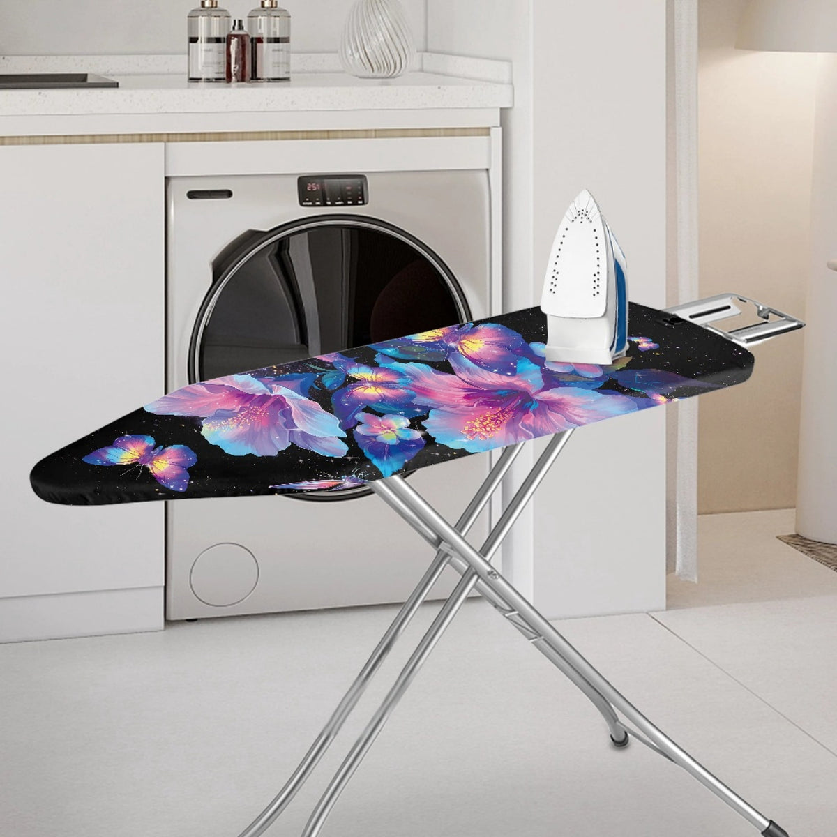 Thick Padded Ironing Board Cover 15 x 54 In, Scorch-Resistant with Elastic Edges, Neon Floral - Image 2