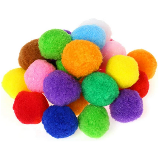 Large Craft Pom Poms, 32 Pieces, 2.1 Inch Fuzzy Balls in Assorted Colors