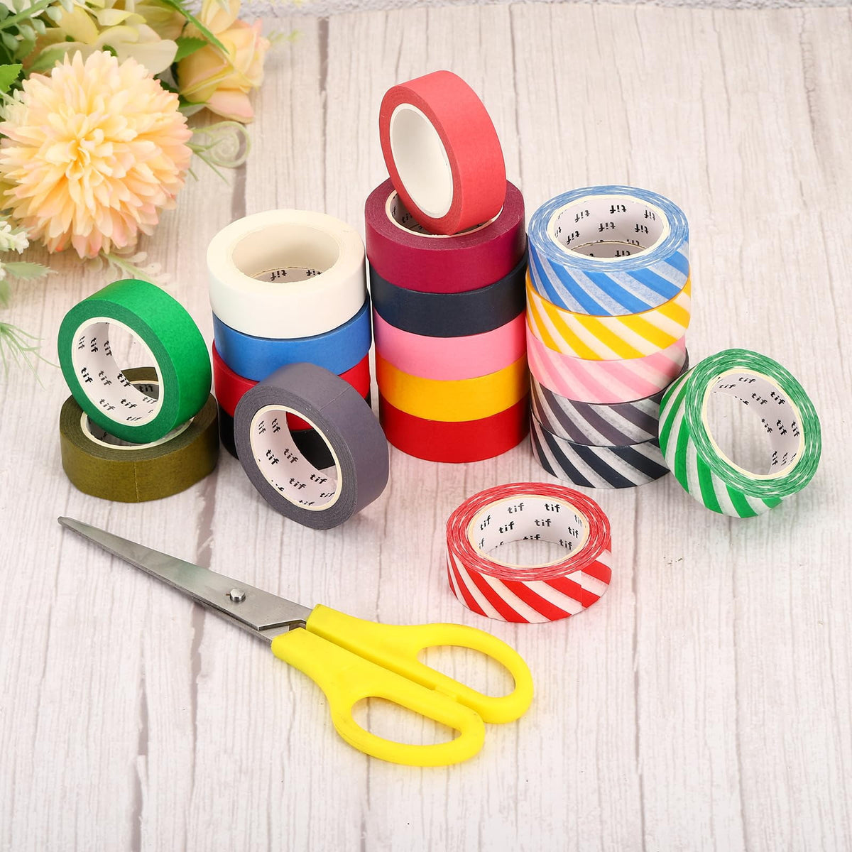 Paper Washi Tape, 2 Rolls, 15 mm Wide Decorative Tape for Journals, Cards and Gift Wrap - Image 4