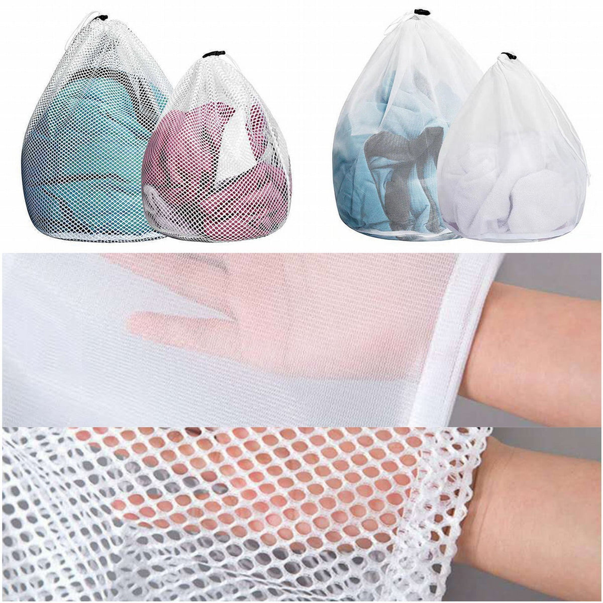 Extra Large Mesh Laundry Bag with Drawstring and Shoulder Strap, 24 x 36 In, Heavy Duty - Image 4