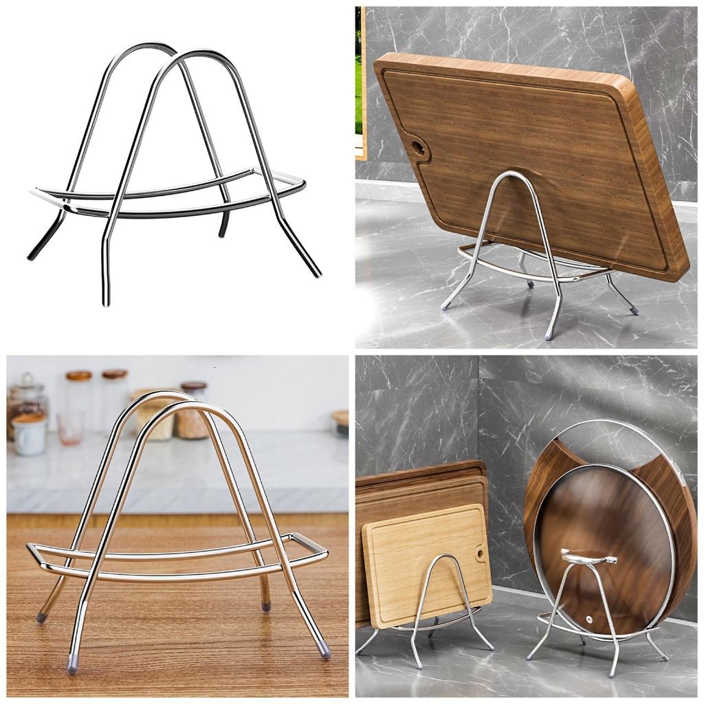 Stainless Steel Cutting Board Stand, Countertop Rack for Boards and Pot Lids - Image 2