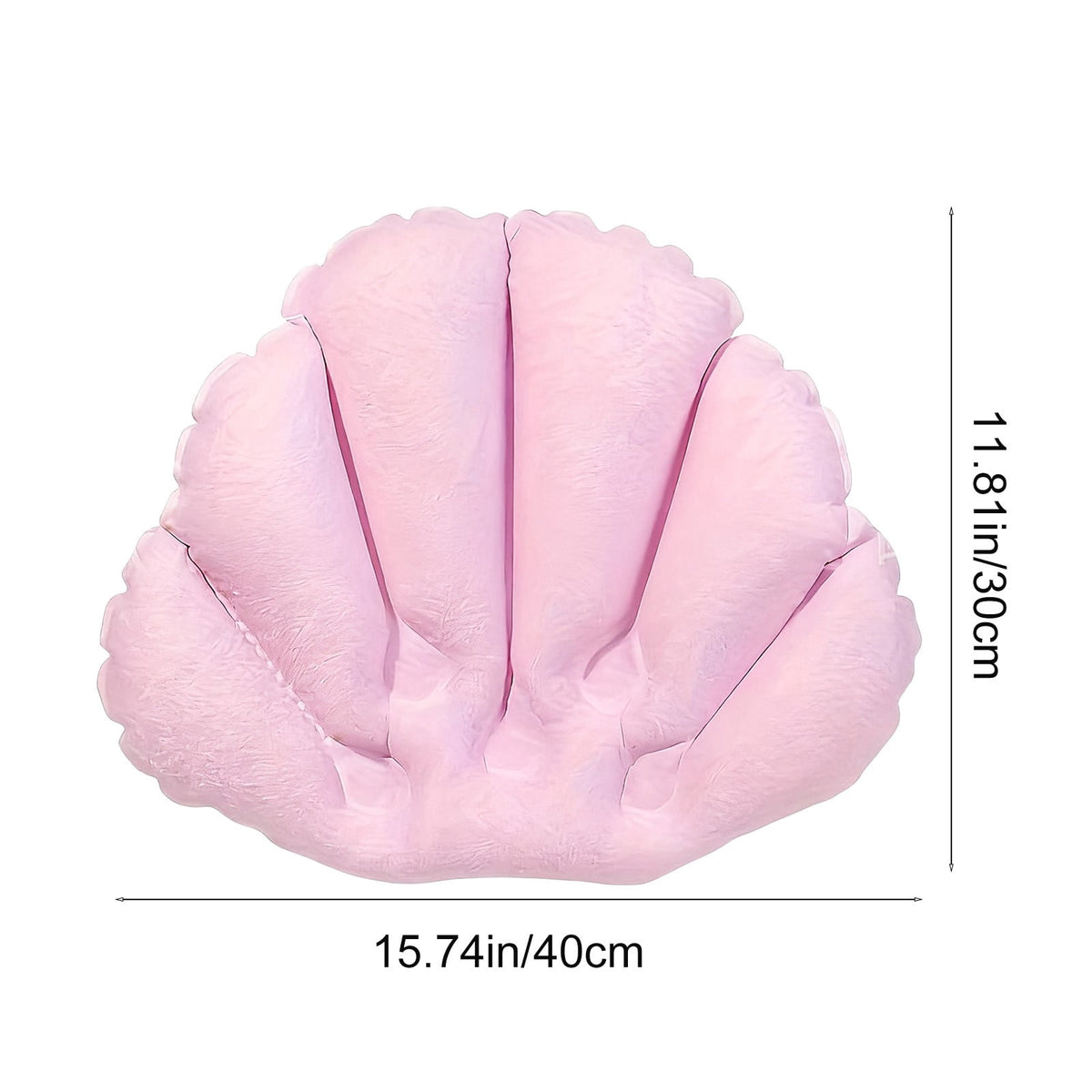 Inflatable Shell Bath Pillows, Pack of 2, Neck and Head Rest with Suction Cups, Pink - Image 2