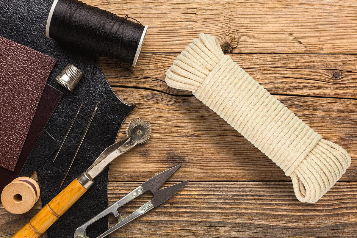 Natural Cotton Twisted Rope, 3/16 In, 4 Rolls of 50 Ft (200 Ft Total) for Clotheslines and Crafts - Image 3