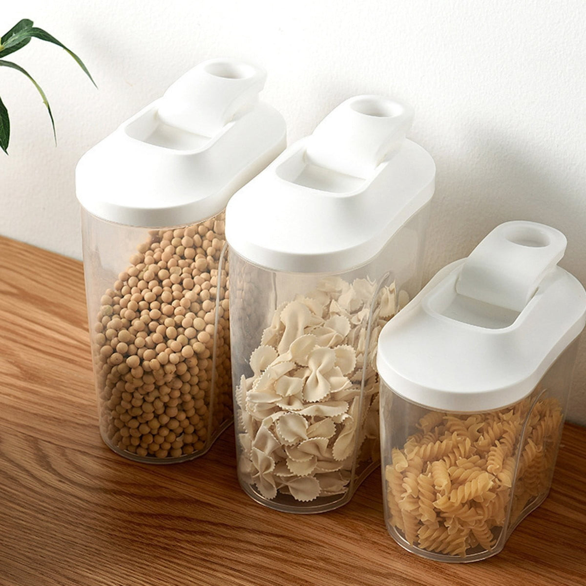 Airtight Dry Food Dispenser with Flip-Top Lid, Clear Pantry Container, 4.7 x 3.3 x 7.7 In - Image 4