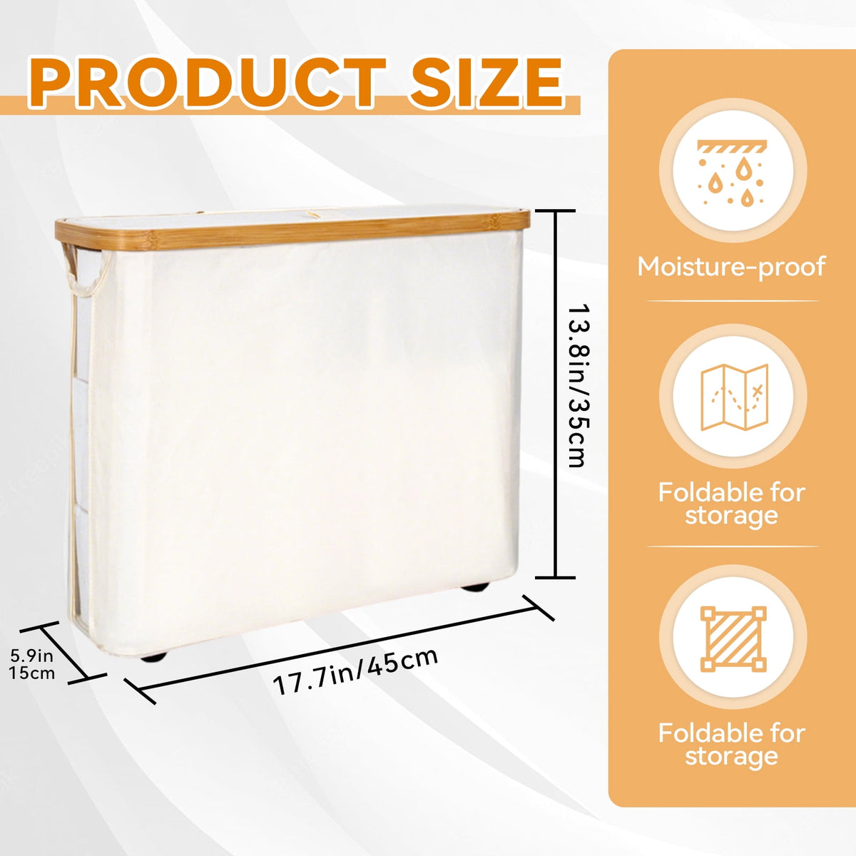 Collapsible Toilet Roll Storage Basket with Lid and Handle, Holds 9 to 12 Rolls - Image 2