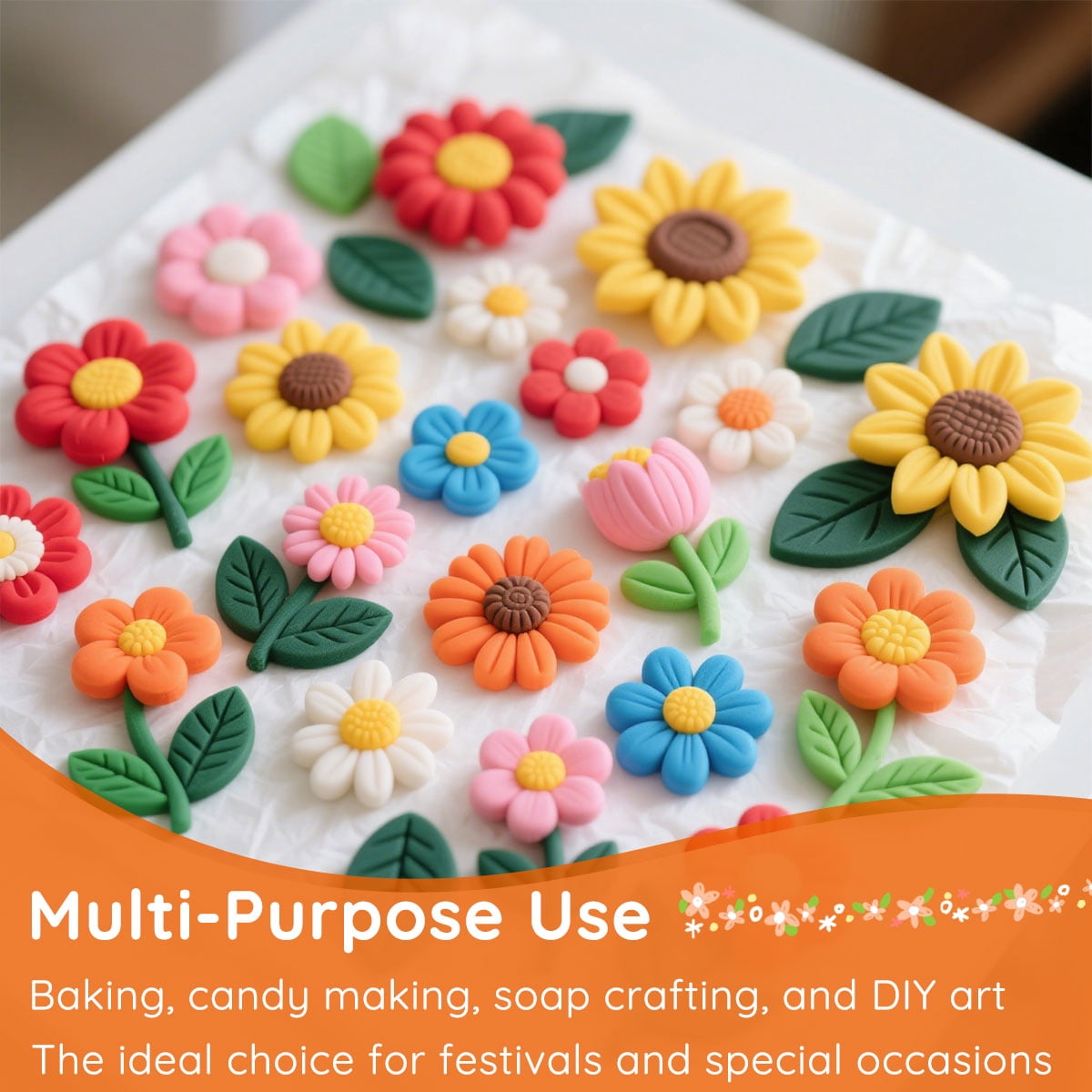 Daisy Flower Silicone Molds, Set of 5 Sizes for Resin, Chocolate, Fondant and Clay - Image 5