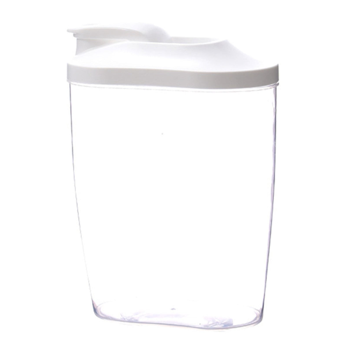 Airtight Dry Food Dispenser with Flip-Top Lid, Clear Pantry Container, 4.7 x 3.3 x 7.7 In
