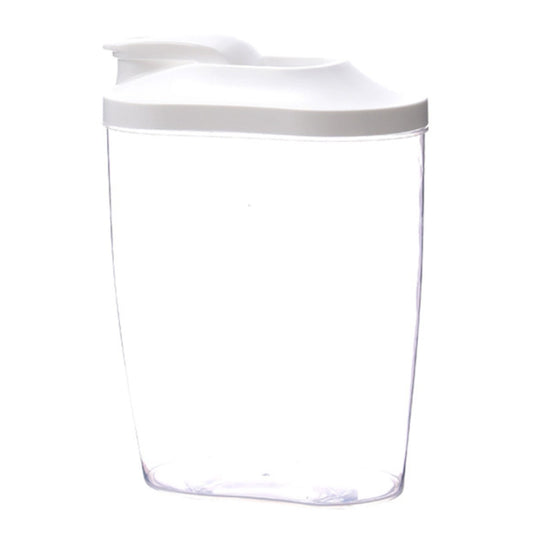 Airtight Dry Food Dispenser with Flip-Top Lid, Clear Pantry Container, 4.7 x 3.3 x 7.7 In