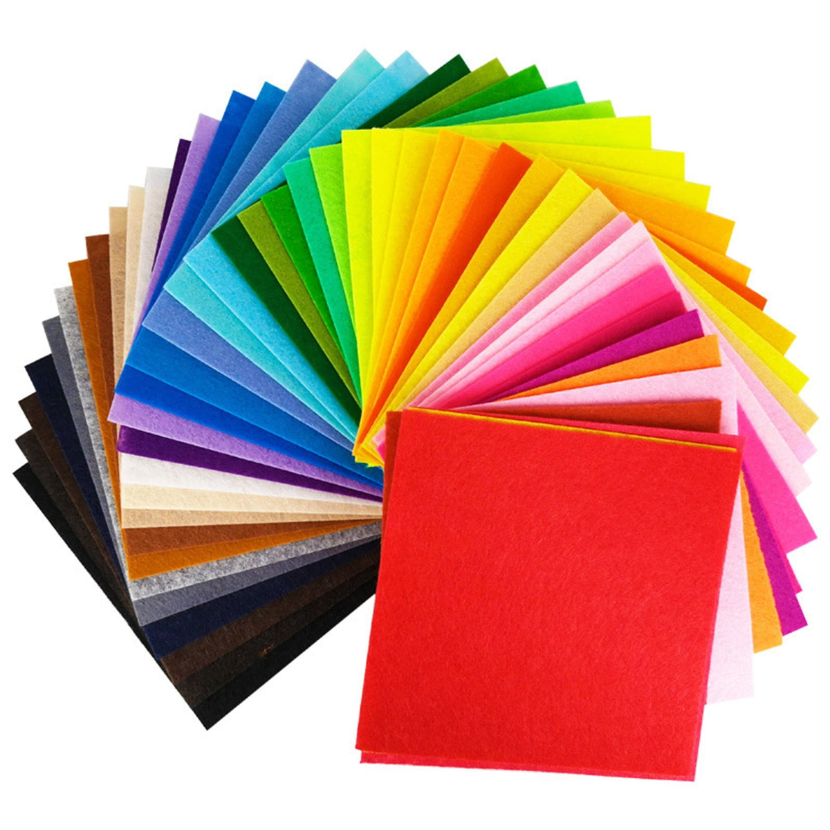 Nonwoven Felt Fabric Squares in 40 Colors for Sewing, Patchwork and Classroom Crafts