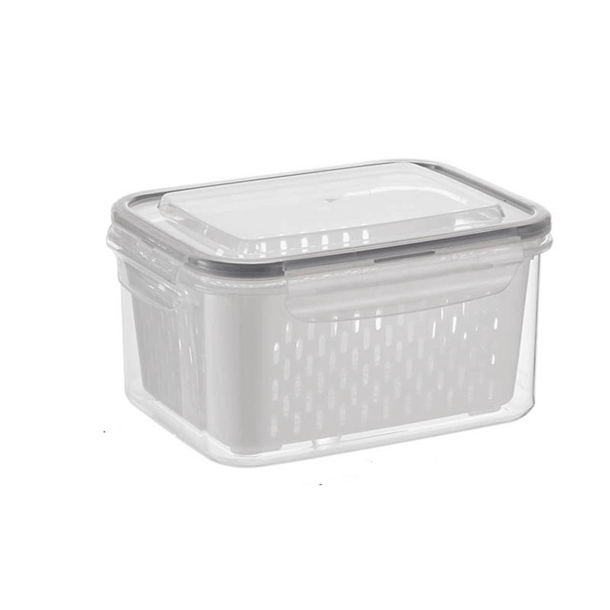 Produce Saver Containers, Set of 3 Airtight Fridge Keepers with Removable Drain Trays