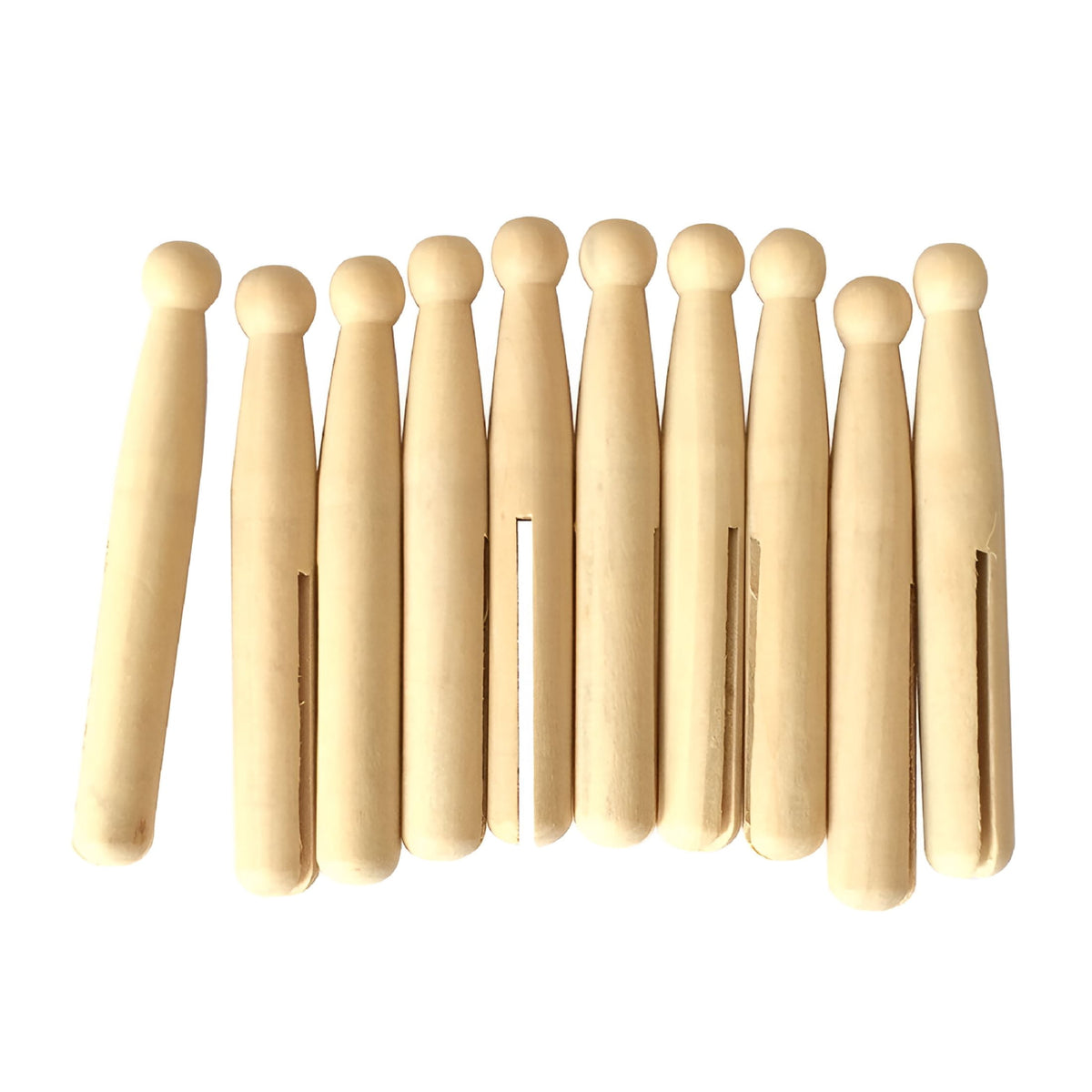 Natural Wooden Clothespins, 10 Pack, for Laundry, Photo Displays and DIY Party Decor