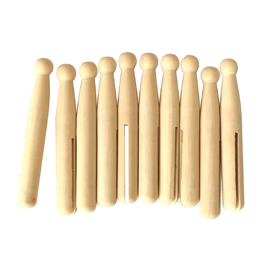Natural Wooden Clothespins, 10 Pack, for Laundry, Photo Displays and DIY Party Decor