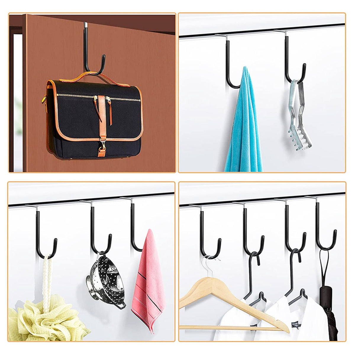 Over-the-Door Hanging Hook with Rubber Padding, Heavy Duty Metal Door Hanger - Image 5