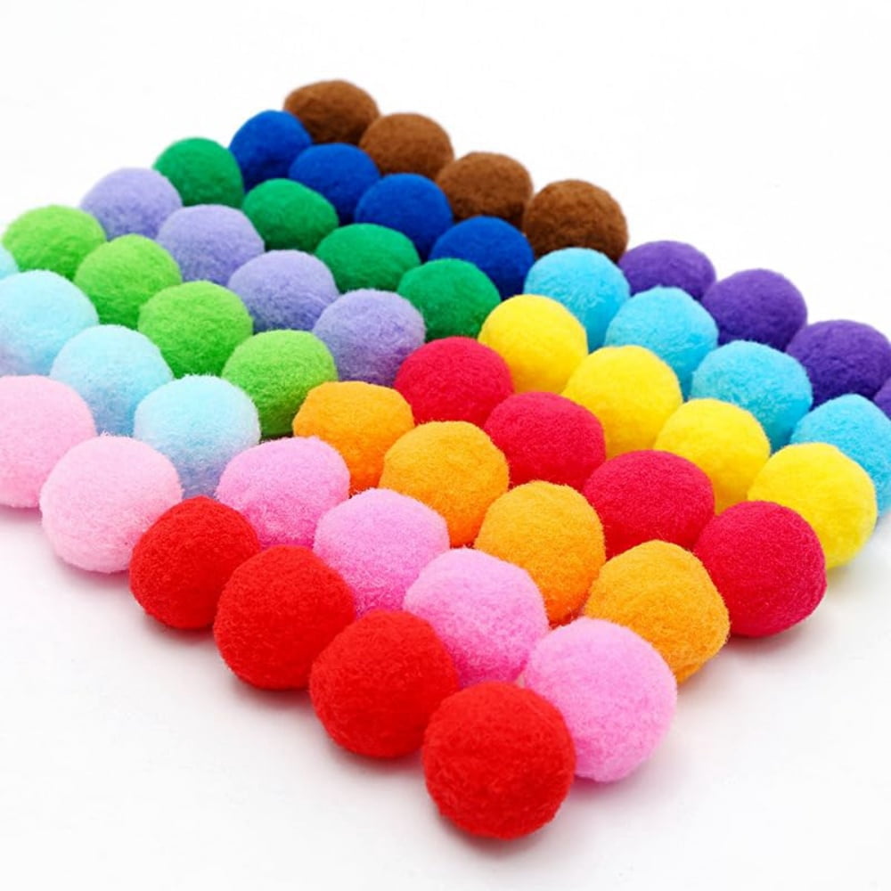 Large Craft Pom Poms, 32 Pieces, 2.1 Inch Fuzzy Balls in Assorted Colors - Image 4