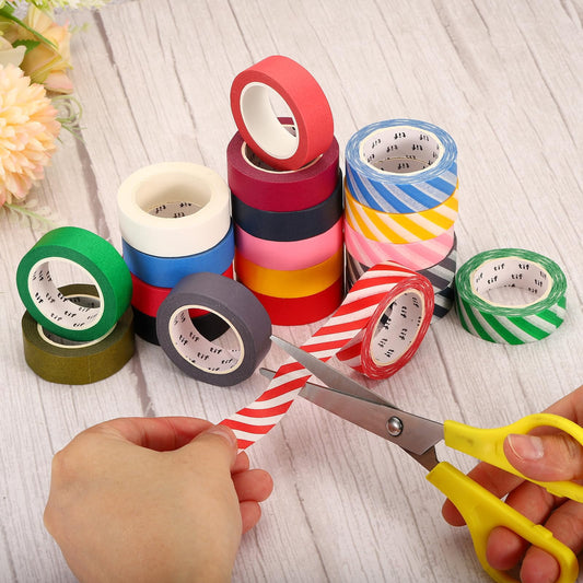 Paper Washi Tape, 2 Rolls, 15 mm Wide Decorative Tape for Journals, Cards and Gift Wrap - Image 2