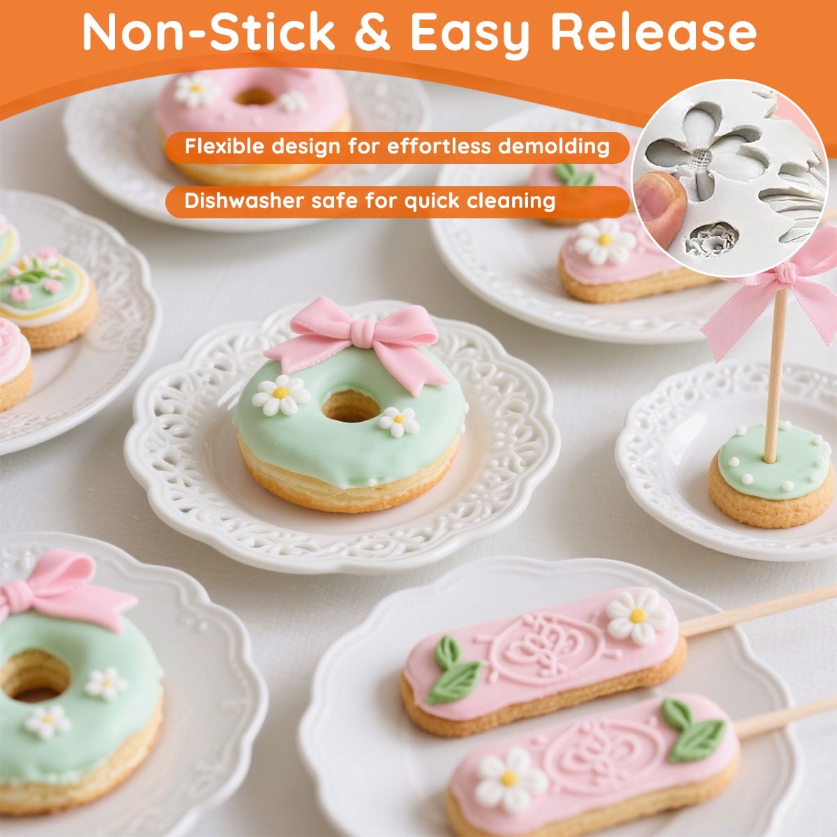 Daisy Flower Silicone Molds, Set of 5 Sizes for Resin, Chocolate, Fondant and Clay - Image 4