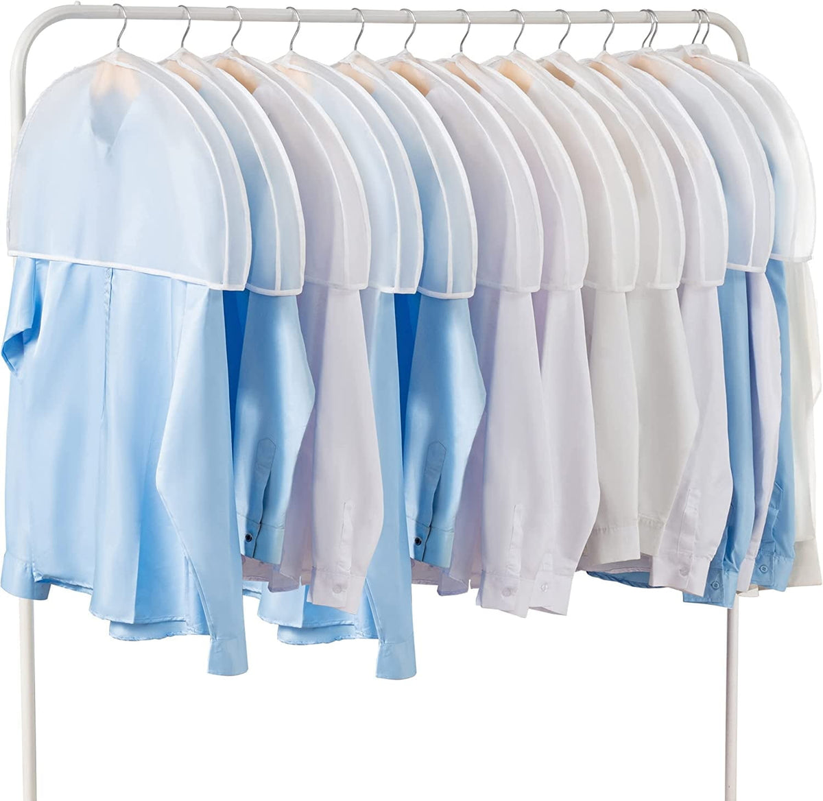Clear Garment Shoulder Covers, 10 Pack, PEVA Dust Protectors for Hanging Clothes - Image 2