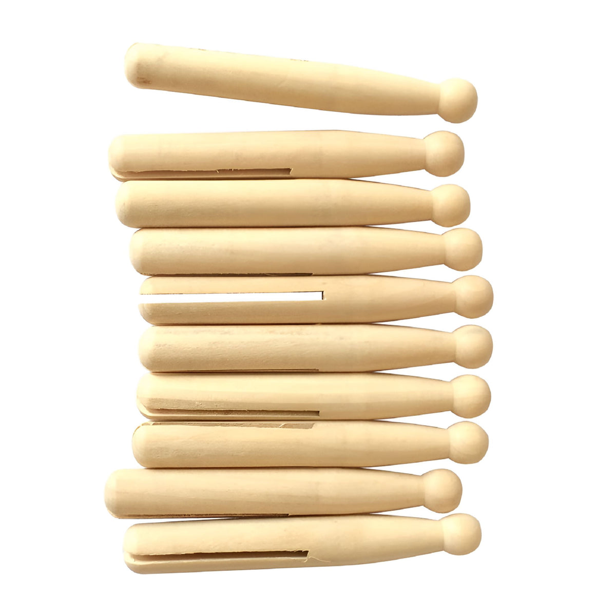 Natural Wooden Clothespins, 10 Pack, for Laundry, Photo Displays and DIY Party Decor - Image 2