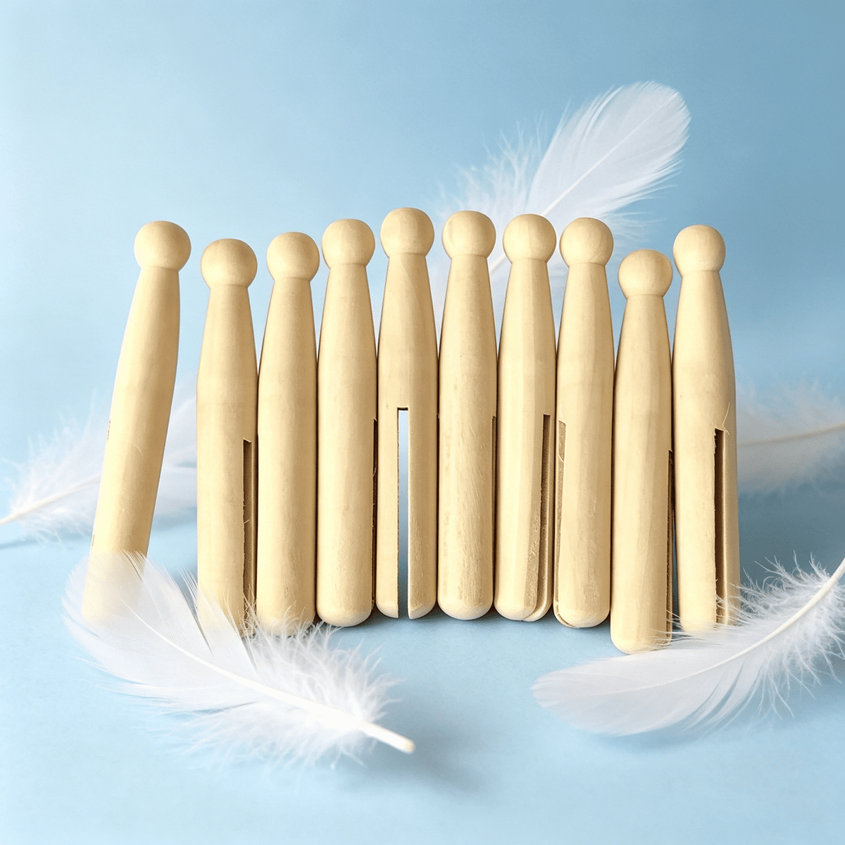Natural Wooden Clothespins, 10 Pack, for Laundry, Photo Displays and DIY Party Decor - Image 5