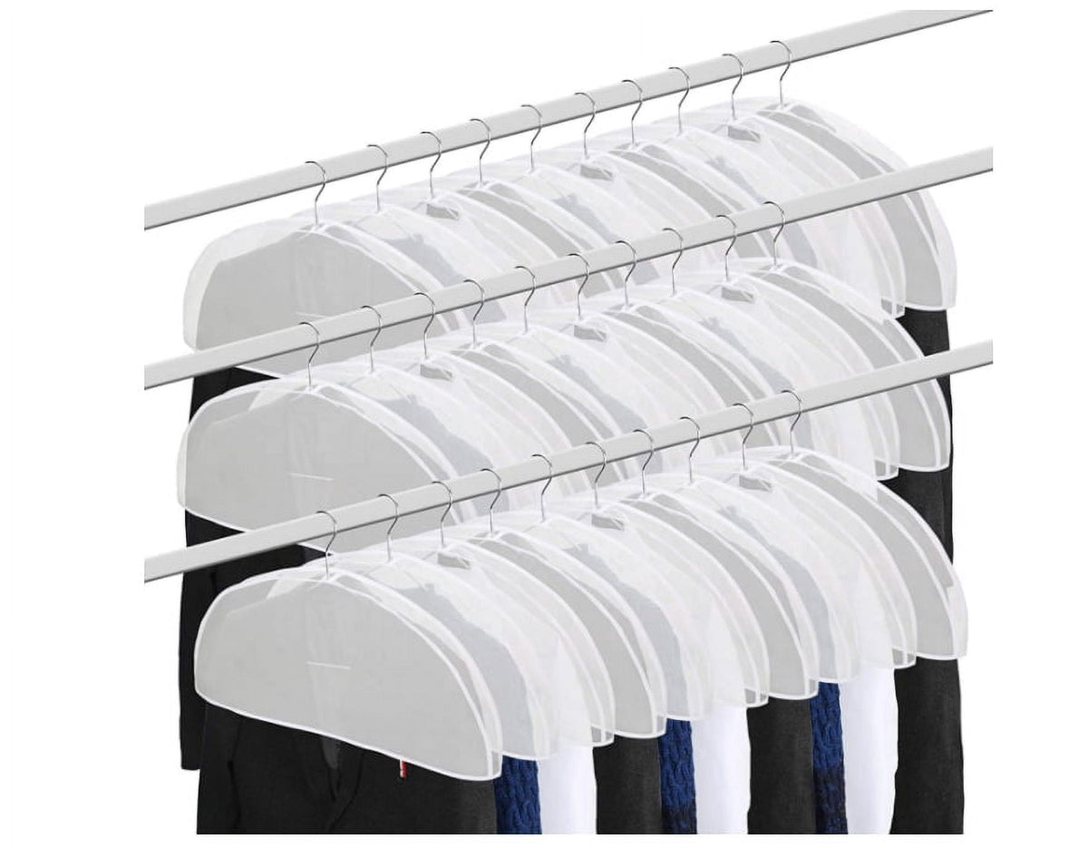 Clear Garment Shoulder Covers, 10 Pack, PEVA Dust Protectors for Hanging Clothes - Image 3