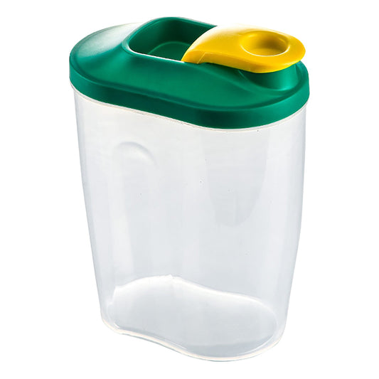 Clear Airtight Cereal Jar with Flip Spout Lid, Dry Food Container for Flour and Grains